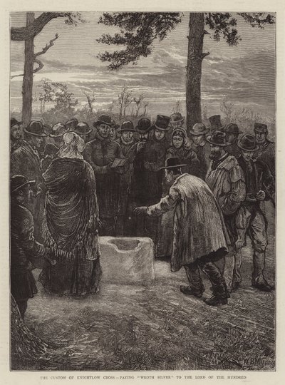 La costumbre de Knightlow Cross, pagando Wroth Silver al Señor del Cien de William Bazett Murray